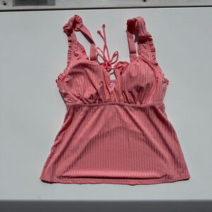 Women's Unbranded Pink Tropical Print Swim Coverup Skirt L